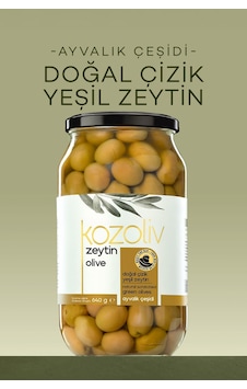 Kozoliv Doğal Ayvalık Çeşidi Çizik Yeşil Zeytin Cam 640 G Kozoliv Doğal Ayvalık Çeşidi Çizik Yeşil Zeytin Cam 640 G