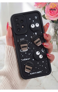 Fibaks Galaxy A32 4G Uyumlu Kılıf Tasarımlı Desenli Kamera Korumalı Coffee Kurabiye Siyah Yumuşak Silikon Kap Fibaks Galaxy A32 4G Uyumlu Kılıf Tasarımlı Desenli Kamera Korumalı Coffee Kurabiye Siyah Yumuşak Silikon Kap