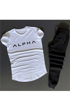 Uyguntarz Unisex Alpha Beyaz Eşofman Takımı Düz Siyah Es916 Uyguntarz Unisex Alpha Beyaz Eşofman Takımı Düz Siyah Es916