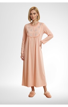 Mecit Pijama Mecit 6374 Somon Kadın %100 Pamuk Uzun Kollu Gecelik Mecit Pijama Mecit 6374 Somon Kadın %100 Pamuk Uzun Kollu Gecelik