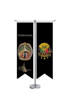Osmanlı Padişahları - Iv. Mustafa Ve Osmanlı Arması - Saten - Kırlangıç - T Direk 2li Masa Bayrağı 1 Osmanlı Padişahları - Iv. Mustafa Ve Osmanlı Arması - Saten - Kırlangıç - T Direk 2li Masa Bayrağı 1
