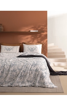 Etoile Çift Kişilik %100 Pamuk Ranforce Baskılı Çarşaflı Nevresim Takımı - Lacivert 8684427335277 Çok Renkli