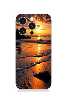 Apple Uyumlu iPhone 15 Pro Max Günbatımı Sahili Desenli Silikon Kılıf Silikon Apple Uyumlu iPhone 15 Pro Max Günbatımı Sahili Desenli Silikon Kılıf Silikon