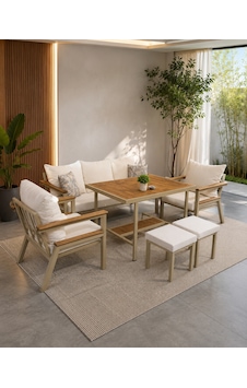 Salda Metal Bahçe Balkon Teras Koltuk Takımı 3+1+1+masa+2 Adet Puf Salda Metal Bahçe Balkon Teras Koltuk Takımı 3+1+1+masa+2 Adet Puf