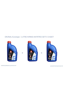 Orjinal Eurorepar 1 Litre Kırmızı Antifiriz Seti X 3 Adet Orjinal Eurorepar 1 Litre Kırmızı Antifiriz Seti X 3 Adet