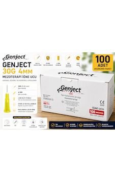 Genject Mezoterapi 30g/4mm İğne Ucu 100'lü Genject Mezoterapi 30g/4mm İğne Ucu 100'lü