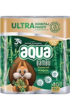Aqua Bambu Ultra 3 Katlı Tuvalet Kağıdı 40'lı