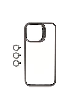 Apple Uyumlu iPhone 15 Pro Max Kılıf Standlı Klon Kamera Lensli Kapak