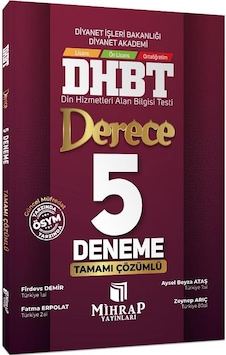 DHBT Derece 5 Deneme Çözümlü Mihrap Yayınları DHBT Derece 5 Deneme Çözümlü Mihrap Yayınları