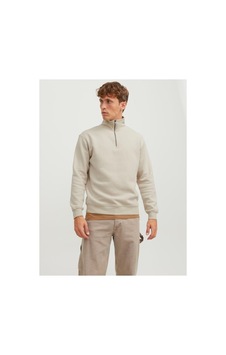 Jack & Jones Jjebradley Sweat Half Zıp Moonbeam 12250747 Krem Jack & Jones Jjebradley Sweat Half Zıp Moonbeam 12250747 Krem