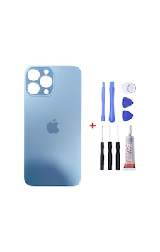 Apple Uyumlu iPhone 13 Pro Max Mavi Arka Cam Kapak Arka Pil Kapağı Apple Uyumlu iPhone 13 Pro Max Mavi Arka Cam Kapak Arka Pil Kapağı