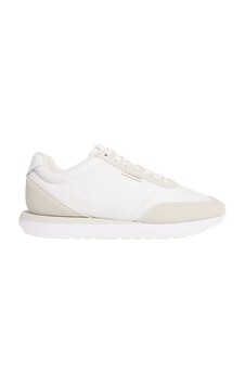 Calvin Klein Kadın Retro Runner Laceup Aop Nyl Ayakkabı Hw0hw0299505z Beyaz