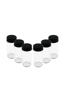 6 Pcs Cam - 225ml Baharatlık - Tuzluk Plastik Kapak 5250 Diğer