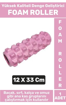 Premium Fitness Aerobik Denge Stabilite Kas Esnekliği Geliştirici Kadın Erkek Foam Roller 33 Cm Çok Renkli