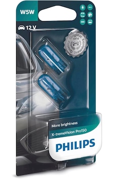 Philips T10 W5w 12v X-tremevision Pro150 Plaka,park Tavan Ampülü, 2'li Paket Philips T10 W5w 12v X-tremevision Pro150 Plaka,park Tavan Ampülü, 2'li Paket