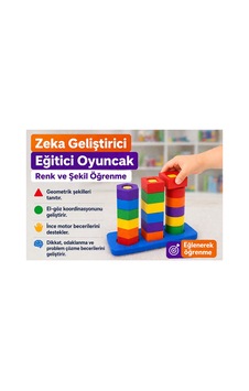 Montessori Tarzı Eğitici Oyuncak 1+ Yaş Renk Ve Şekil Eşleştirme