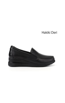 Gönderir Kadın Siyah Dolgu Taban Hakiki Deri Ayakkabı Ddza80042960