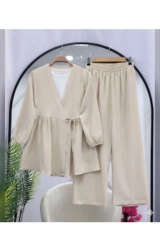 Lovie Moda Kadın Trend Viskon İkili Takım - Bej Lovie Moda Kadın Trend Viskon İkili Takım - Bej