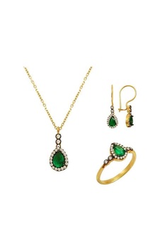 Mini Zümrüt Set 5,97 Gram 14 Ayar Altın Mini Zümrüt Set 5,97 Gram 14 Ayar Altın