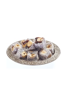 Hindistan Cevizli, Siyah Üzümlü, Fındıklı Mini Lokum 250 G Hindistan Cevizli, Siyah Üzümlü, Fındıklı Mini Lokum 250 G