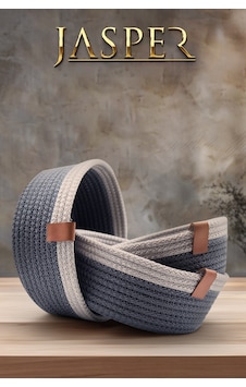 Jasper 3'lü Mavi Jüt Hasır Sepet Oval Özel Tasarım Organizer Jasper 3'lü Mavi Jüt Hasır Sepet Oval Özel Tasarım Organizer