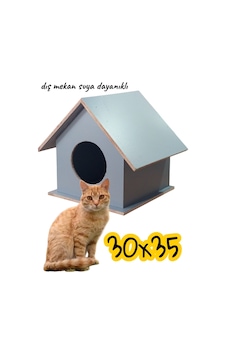 Ahşap Kedi Yuvası Dış Mekan Suya Dayanıklı Izalasyonlu 30 x 35 CM