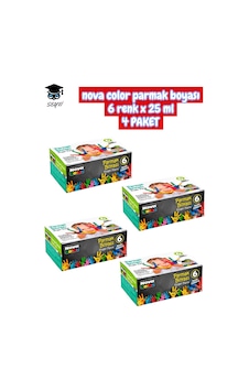 Nova Color Parmak Boyası 6 Renk X 25 Ml 4 Paket Çok Renkli Nova Color Parmak Boyası 6 Renk X 25 Ml 4 Paket Çok Renkli