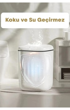 Buğz Akıllı Teknolojik Sensörlü Çöp Kovası Işık Antibakteriyel Koku Geçirmez Mutfak Banyo Wc Ofis 20l Uv Diğer