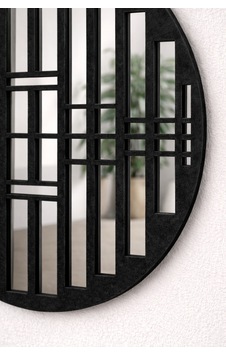 Oval Ayna Pleksi Duvar Dekoru Keçe Detaylı Modern Aynalı Tablo Siyah Siyah Oval Ayna Pleksi Duvar Dekoru Keçe Detaylı Modern Aynalı Tablo Siyah Siyah