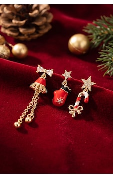Christmas Koleksiyonu Zirkon Taşlı Yılbaşı Küpe Çok renkli Christmas Koleksiyonu Zirkon Taşlı Yılbaşı Küpe Çok renkli