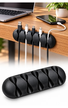 5 Kanallı Kablo Tutucu Yapışkanlı Fiş Sabitleyici Masaüstü Kablo Düzenleyici Organizer 5 Kanallı Kablo Tutucu Yapışkanlı Fiş Sabitleyici Masaüstü Kablo Düzenleyici Organizer