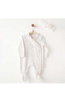 Andywawa Kız Bebek Tulum Takım Romper Band Set Summer Tıme Anw-ac26503 Ekru Andywawa Kız Bebek Tulum Takım Romper Band Set Summer Tıme Anw-ac26503 Ekru