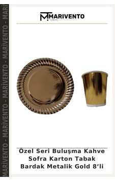 Özel Seri Buluşma Kahve Sofra Karton Tabak Bardak Metalik Gold 8 Li Diğer Özel Seri Buluşma Kahve Sofra Karton Tabak Bardak Metalik Gold 8 Li Diğer