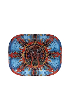 Küçük Metal Tepsi Mandala Trance-1698 beyaz Küçük Metal Tepsi Mandala Trance-1698 beyaz