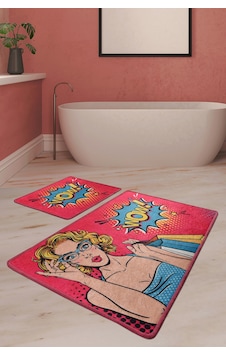 Pop Art Djt 2 Lı Set Banyo Halısı, Paspas Çok Renkli Pop Art Djt 2 Lı Set Banyo Halısı, Paspas Çok Renkli