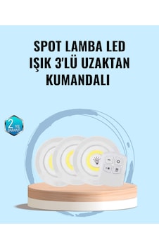 Ev Ofis Kamp İçin Uygun Uzaktan Kumandalı Yapışkanlı Kablosuz Led Spot Lambalar - Lisinya