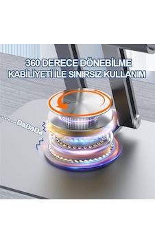 Voltix Tablet Standı 360 Dönebilen Tablet Tutucu Katlanabilir Alüminyum Tablet Ve Telefon Standı Voltix Tablet Standı 360 Dönebilen Tablet Tutucu Katlanabilir Alüminyum Tablet Ve Telefon Standı