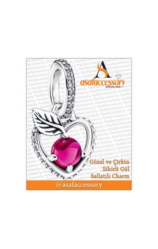 Güzel Ve Çirkin Sihirli Gül Sallantılı Charm Pembe