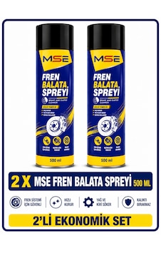 Mse Pro Fren Balata Spreyi 500 Ml X 2 Fren Ve Balata Temizleyici Yağ Ve Kir Sökücü, Hızlı Kuruma Mse Pro Fren Balata Spreyi 500 Ml X 2 Fren Ve Balata Temizleyici Yağ Ve Kir Sökücü, Hızlı Kuruma