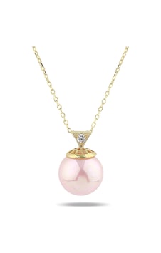 Kuyumcudukkani Zincirli"büyük Boy Pembe İncili"kolye-37146-g-p Gold Kuyumcudukkani Zincirli"büyük Boy Pembe İncili"kolye-37146-g-p Gold