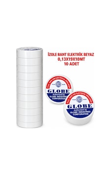 İzole Bant Elektrik Beyaz 0,13x19x10mt 10 Adet
