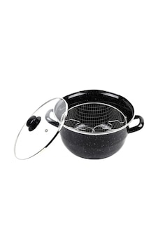 Hubrendy Tedarik Emaye Kızartma Tenceresi Siyah Kırçıllı 24 Cm Royaleks-69115 Diğer