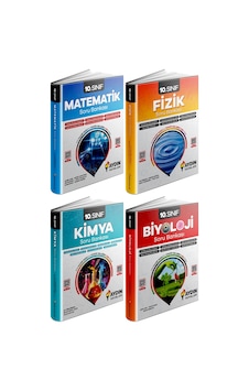 Aydın 2025 10. Sınıf Matematik + Fizik + Kimya + Biyoloji Konu Özetli Soru Seti 4 Kitap Aydın 2025 10. Sınıf Matematik + Fizik + Kimya + Biyoloji Konu Özetli Soru Seti 4 Kitap