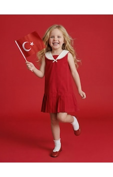 Koton Pamuklu Kolsuz Bebe Yaka A Kesim Pileli Elbise Kırmızı 6smg80090aw Koton Pamuklu Kolsuz Bebe Yaka A Kesim Pileli Elbise Kırmızı 6smg80090aw