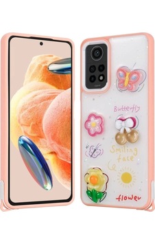 Xiaomi Redmi Note 12 Pro 4g Kılıf Parlayan Simli Kabartma Figürlü Zore Cevze Kapak Pembe Xiaomi Redmi Note 12 Pro 4g Kılıf Parlayan Simli Kabartma Figürlü Zore Cevze Kapak Pembe