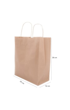 Kraft Kağıt Poşet (Çanta) 25x30x12 - (25'Li Paket) Kraft Kağıt Poşet (Çanta) 25x30x12 - (25'Li Paket)
