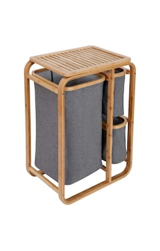 Lunaev Kirli Çamaşır Sepeti Ahşap - Bambu 3 Organizer Bölmeli Kumaş Çantalı 50x30x70cm Açık Ahşap Lunaev Kirli Çamaşır Sepeti Ahşap - Bambu 3 Organizer Bölmeli Kumaş Çantalı 50x30x70cm Açık Ahşap