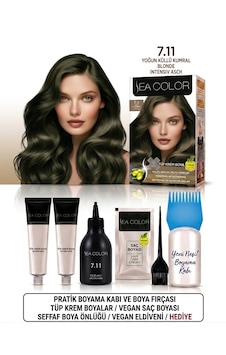 Sea Color Set Saç Boyası 7.11 Yoğun Küllü Kumral 2 Li +pratik Boya Kabı Sea Color Set Saç Boyası 7.11 Yoğun Küllü Kumral 2 Li +pratik Boya Kabı