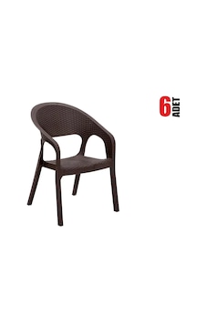 6 Adet Garden Kahve Sandalye Balkon Bahçe Teras Kahve 6 Adet Garden Kahve Sandalye Balkon Bahçe Teras Kahve