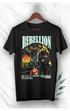 Flood Of Style Rebellıon Tasarım Baskılı Siyah Tişört Flood Of Style Rebellıon Tasarım Baskılı Siyah Tişört